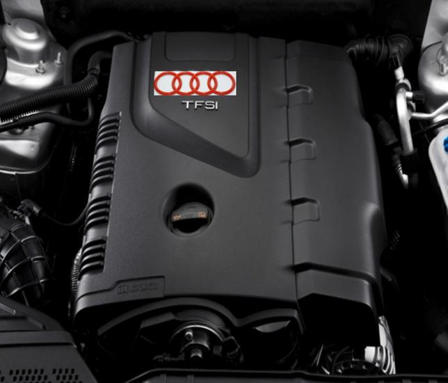 DK Tuning Motor Kapağı 16cm Kırmızı Amblem Logosu Audi İle Uyumlu