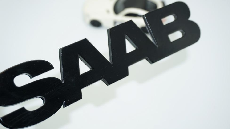 DK Tuning Saab Bagaj Parlak Siyah ABS Logo Amblem Arma