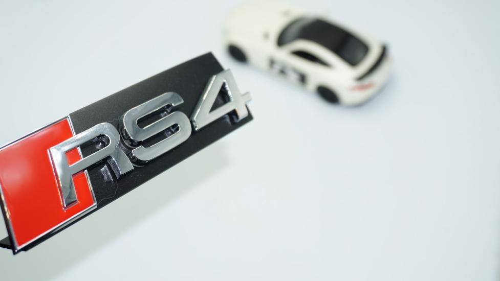 DK Tuning RS4 Gümüş Kırmızı 3D Ön Panjur Logo Audi İle Uyumlu