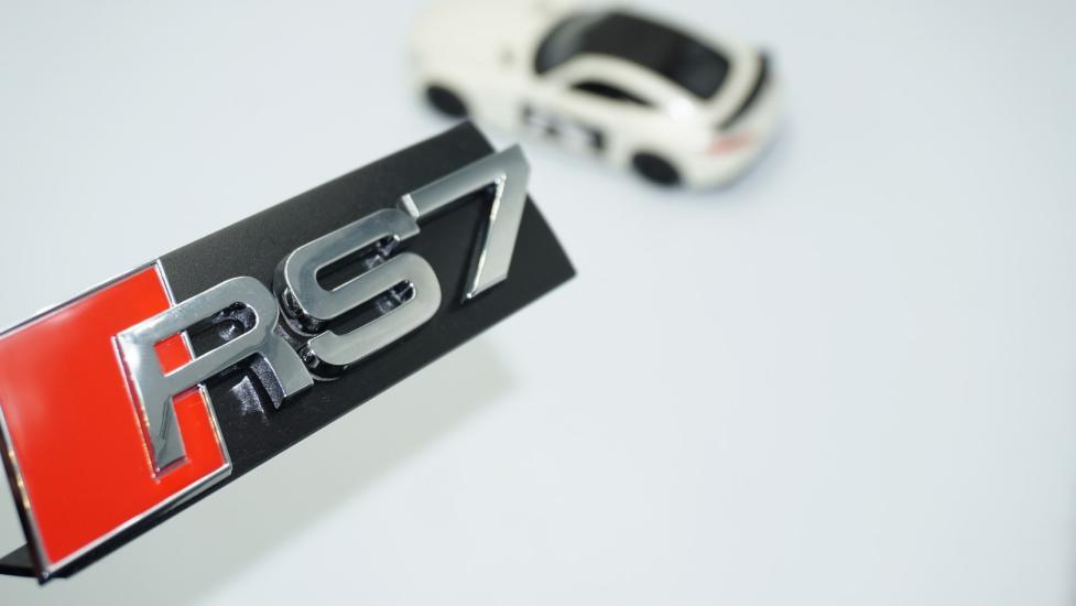 DK Tuning RS7 Gümüş Kırmızı 3D Ön Panjur Logo Audi İle Uyumlu