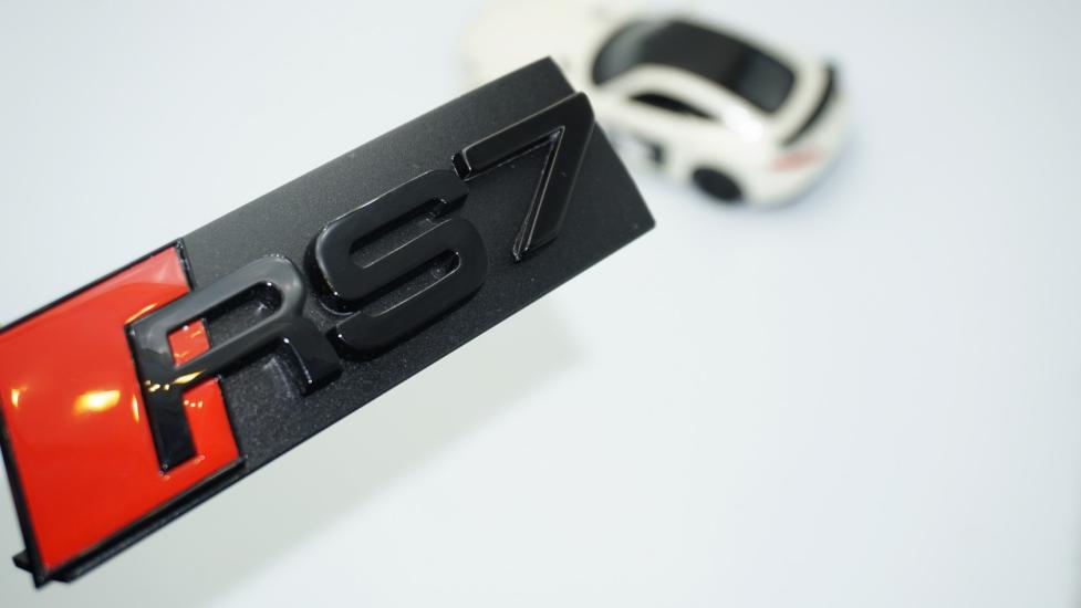 DK Tuning RS7 Siyah Kırmızı 3D Ön Panjur Logo Audi İle Uyumlu