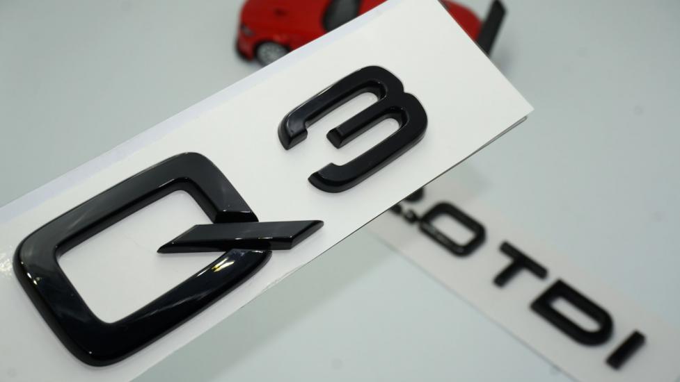Audi Q3 2.0 TDi Parlak Siyah ABS 3M 3D Bagaj Yazı Logo Orjinal Ürün