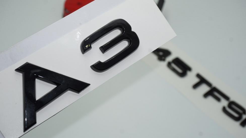Audi A3 45 TFSi Parlak Siyah ABS 3M 3D Bagaj Yazı Logo Orjinal Ürün