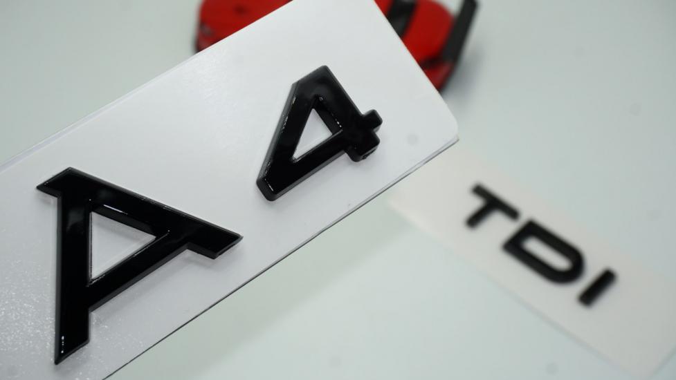 Audi A4 TDi Parlak Siyah ABS 3M 3D Bagaj Yazı Logo Orjinal Ürün
