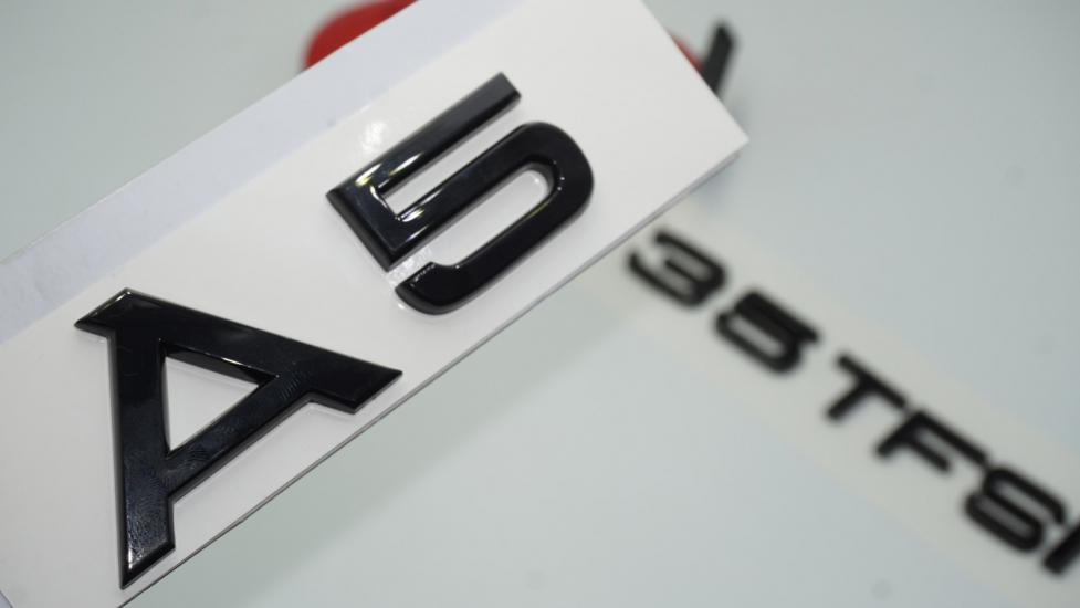 Audi A5 35 TFSi Parlak Siyah ABS 3M 3D Bagaj Yazı Logo Orjinal Ürün