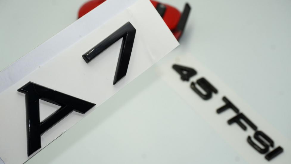 Audi A7 45 TFSi Parlak Siyah ABS 3M 3D Bagaj Yazı Logo Orjinal Ürün