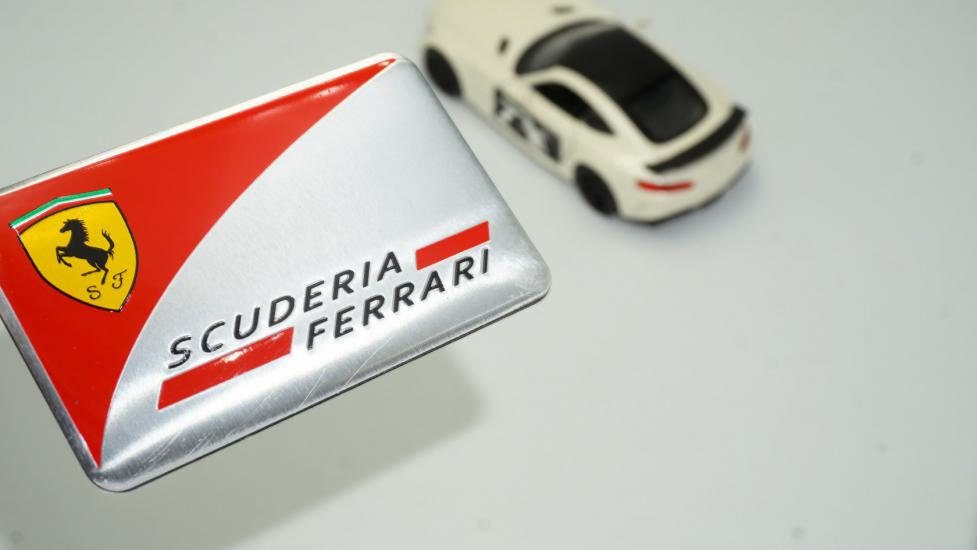 S F Ferrari Logo Kırmızı Metal Body Plaka Logo Amblem Arma