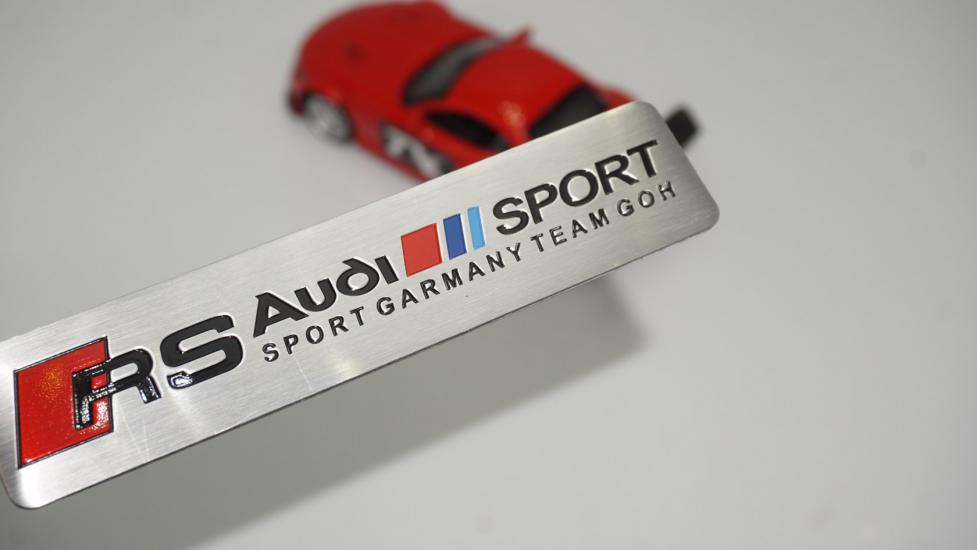 Audi RS Sport Krom Metal Body Plaka 3M 3D Logo Amblem