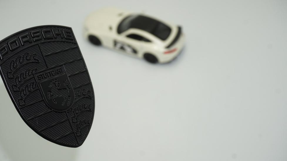 DK Porsche Ön Kaput Siyah Metal Tırnaklı Logo Amblem Arma
